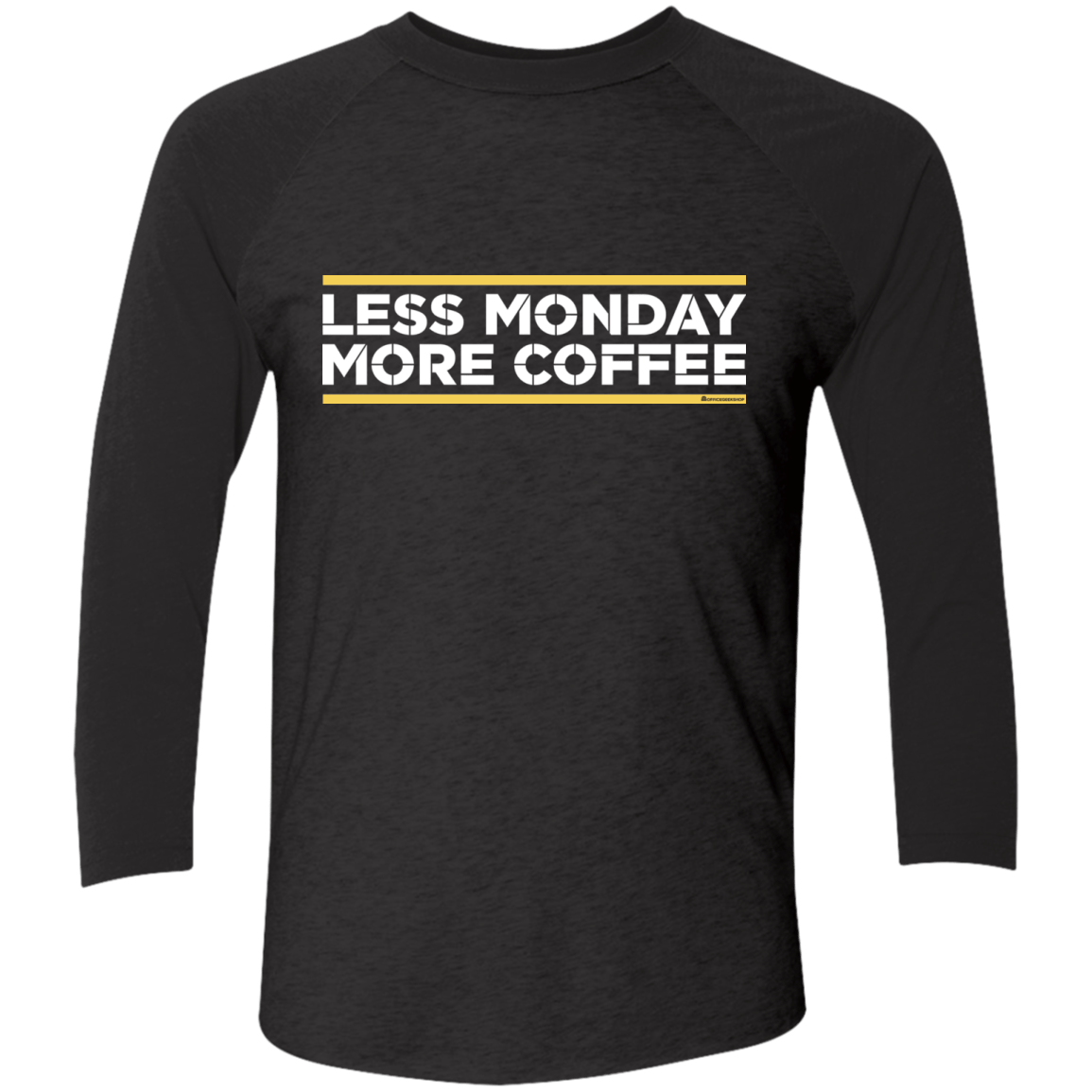 T-Shirts Vintage Black/Vintage Black / X-Small Less Monday More Coffee Men's Triblend 3/4 Sleeve