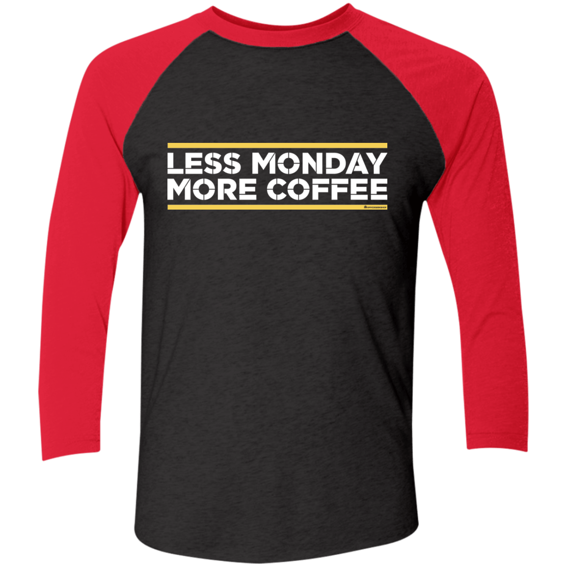 T-Shirts Vintage Black/Vintage Red / X-Small Less Monday More Coffee Men's Triblend 3/4 Sleeve