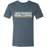 T-Shirts Indigo / Small Less Monday More Coffee Men's Triblend T-Shirt