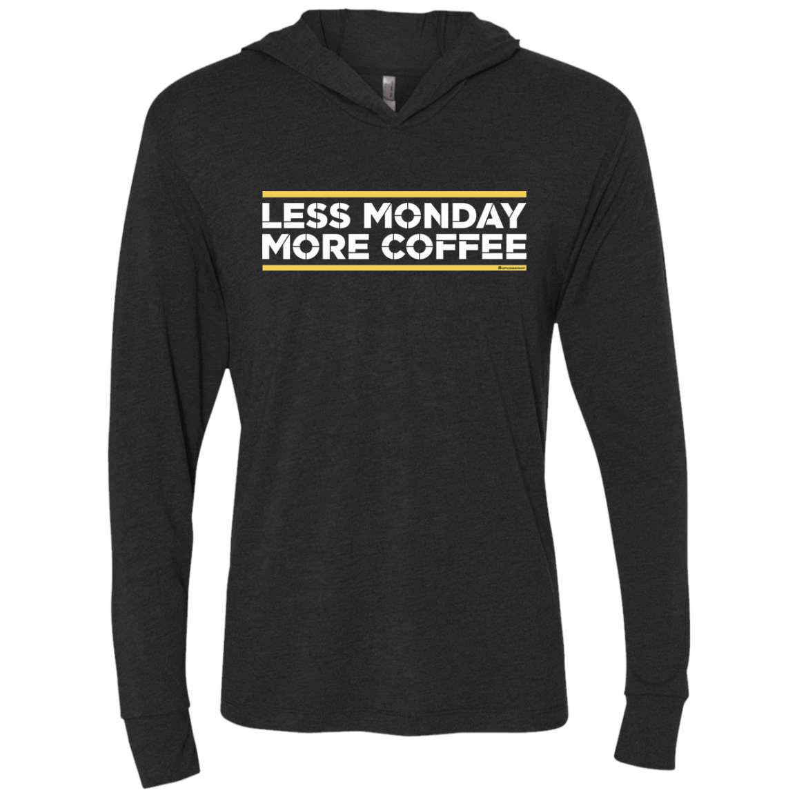 T-Shirts Vintage Black / X-Small Less Monday More Coffee Triblend Long Sleeve Hoodie Tee