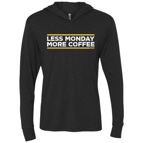 T-Shirts Vintage Black / X-Small Less Monday More Coffee Triblend Long Sleeve Hoodie Tee