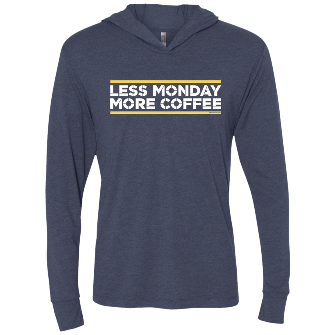 T-Shirts Vintage Navy / X-Small Less Monday More Coffee Triblend Long Sleeve Hoodie Tee