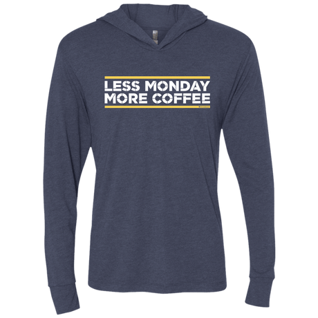 T-Shirts Vintage Navy / X-Small Less Monday More Coffee Triblend Long Sleeve Hoodie Tee
