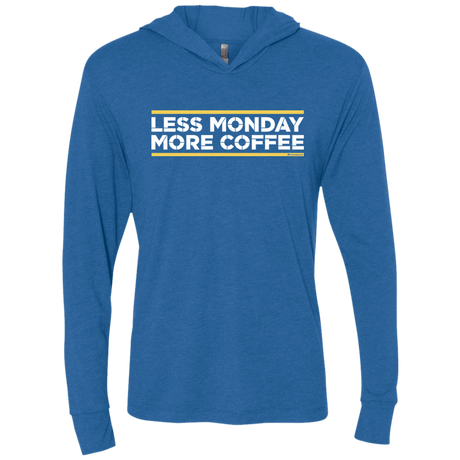 T-Shirts Vintage Royal / X-Small Less Monday More Coffee Triblend Long Sleeve Hoodie Tee