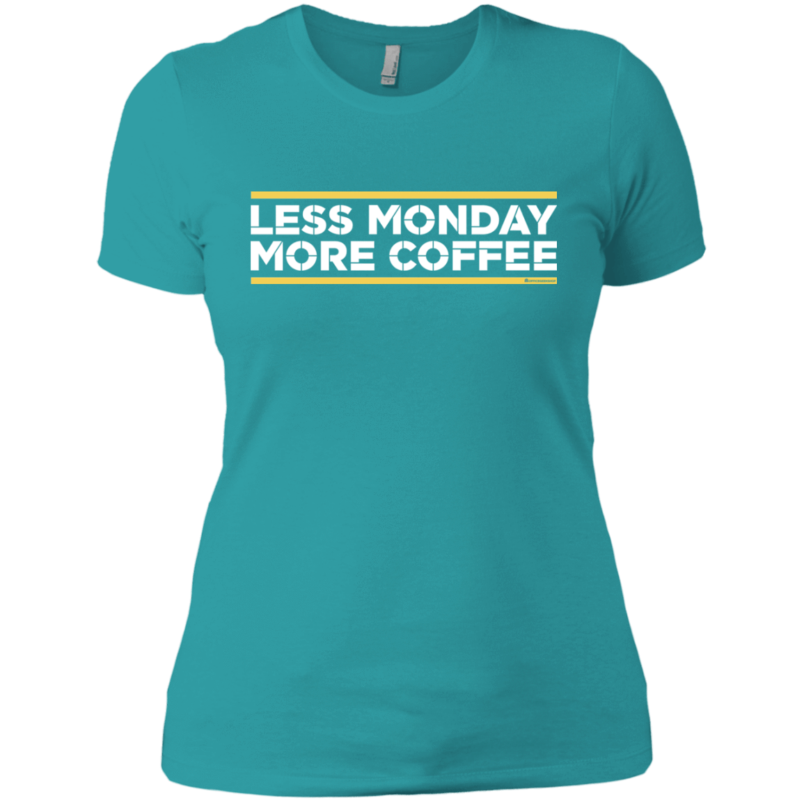 T-Shirts Tahiti Blue / X-Small Less Monday More Coffee Women's Premium T-Shirt