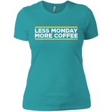 T-Shirts Tahiti Blue / X-Small Less Monday More Coffee Women's Premium T-Shirt