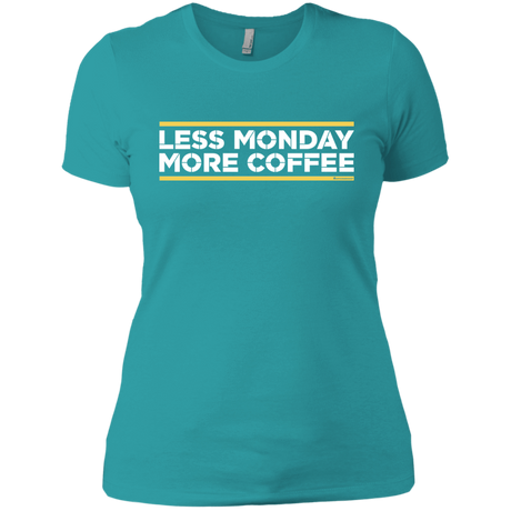 T-Shirts Tahiti Blue / X-Small Less Monday More Coffee Women's Premium T-Shirt