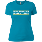 T-Shirts Turquoise / X-Small Less Monday More Coffee Women's Premium T-Shirt