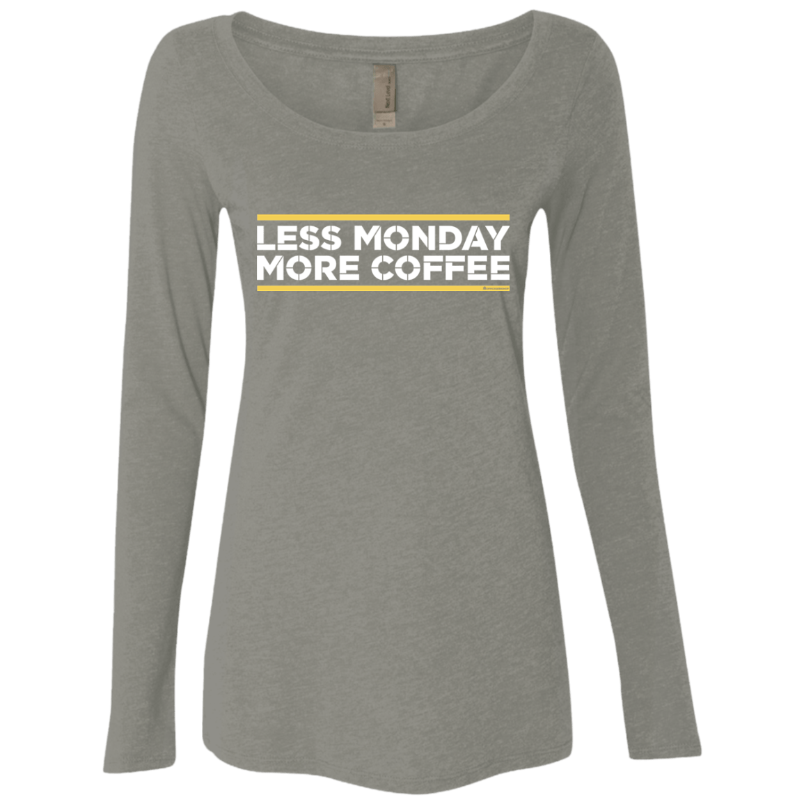 T-Shirts Venetian Grey / Small Less Monday More Coffee Women's Triblend Long Sleeve Shirt