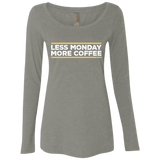 T-Shirts Venetian Grey / Small Less Monday More Coffee Women's Triblend Long Sleeve Shirt