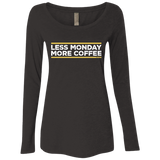 T-Shirts Vintage Black / Small Less Monday More Coffee Women's Triblend Long Sleeve Shirt