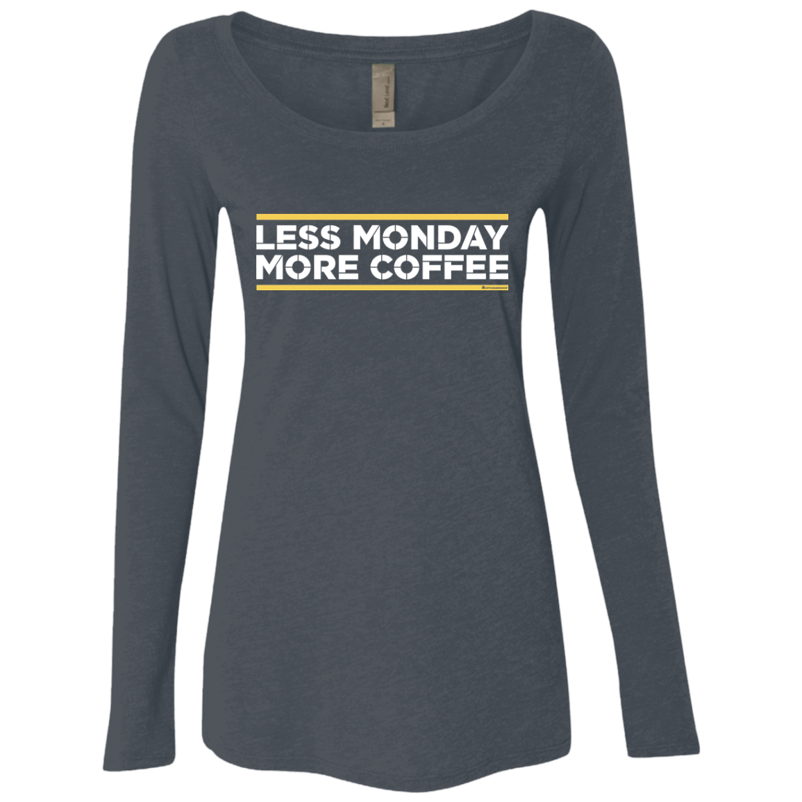 T-Shirts Vintage Navy / Small Less Monday More Coffee Women's Triblend Long Sleeve Shirt
