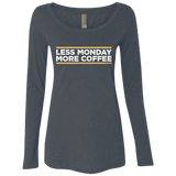 T-Shirts Vintage Navy / Small Less Monday More Coffee Women's Triblend Long Sleeve Shirt