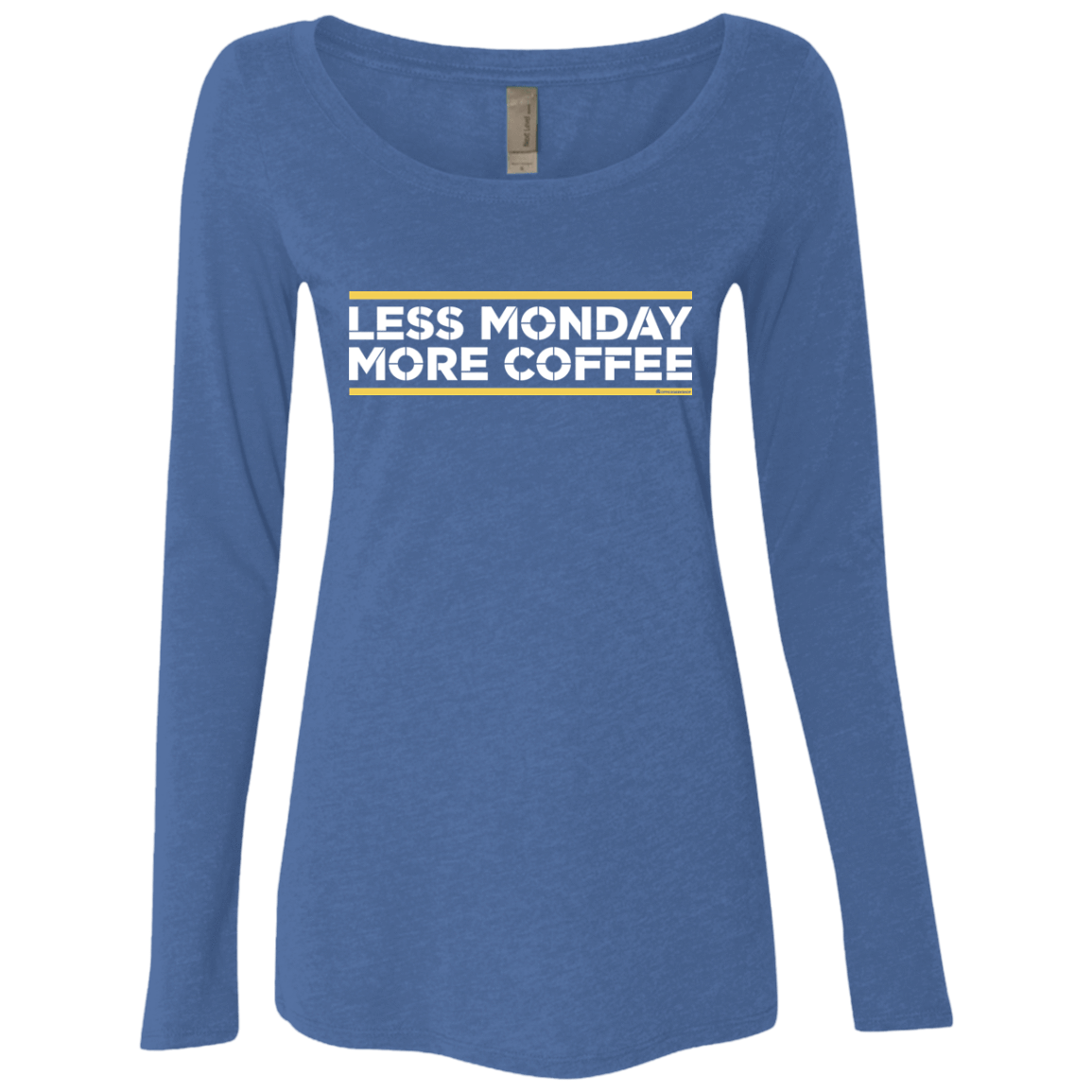 T-Shirts Vintage Royal / Small Less Monday More Coffee Women's Triblend Long Sleeve Shirt