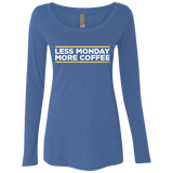 T-Shirts Vintage Royal / Small Less Monday More Coffee Women's Triblend Long Sleeve Shirt
