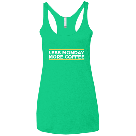 T-Shirts Envy / X-Small Less Monday More Coffee Women's Triblend Racerback Tank