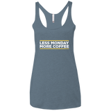 T-Shirts Indigo / X-Small Less Monday More Coffee Women's Triblend Racerback Tank