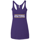 T-Shirts Purple Rush / X-Small Less Monday More Coffee Women's Triblend Racerback Tank