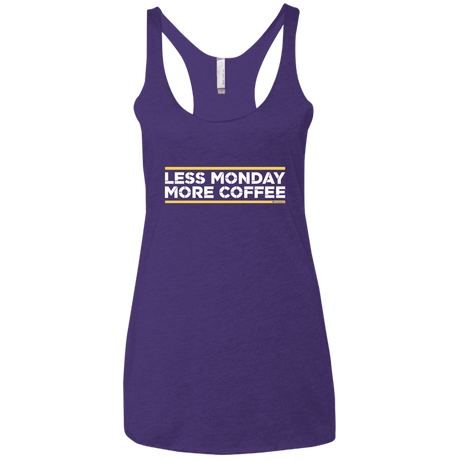 T-Shirts Purple Rush / X-Small Less Monday More Coffee Women's Triblend Racerback Tank