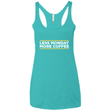 T-Shirts Tahiti Blue / X-Small Less Monday More Coffee Women's Triblend Racerback Tank