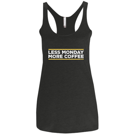 T-Shirts Vintage Black / X-Small Less Monday More Coffee Women's Triblend Racerback Tank