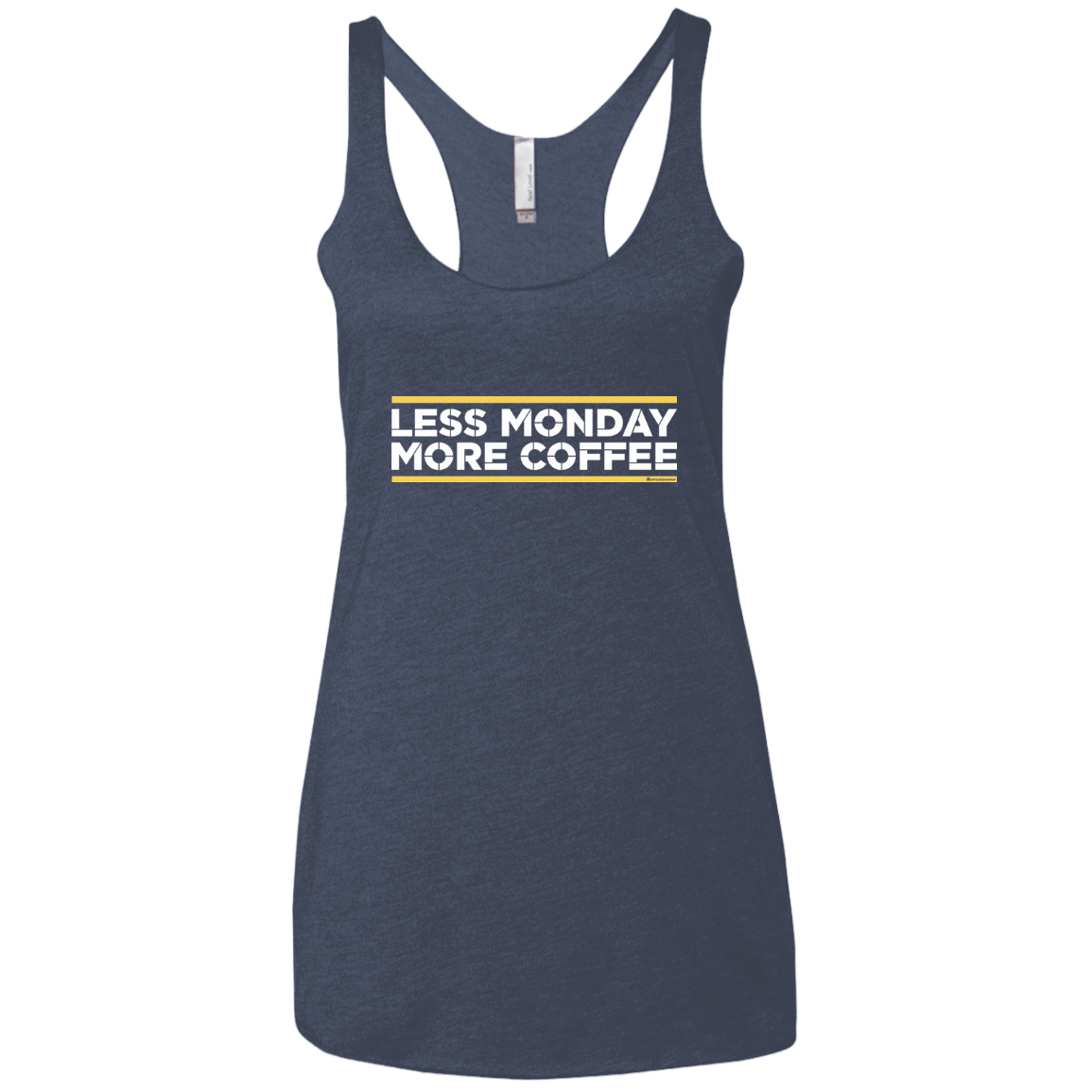 T-Shirts Vintage Navy / X-Small Less Monday More Coffee Women's Triblend Racerback Tank