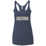 T-Shirts Vintage Navy / X-Small Less Monday More Coffee Women's Triblend Racerback Tank