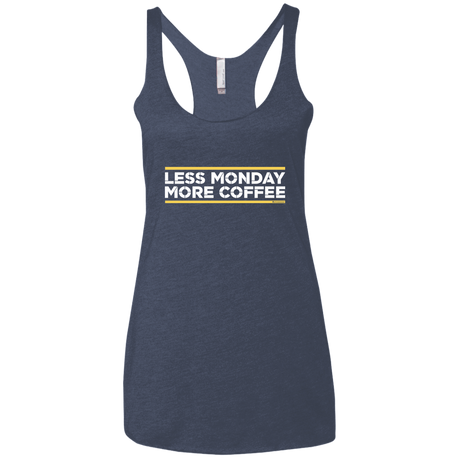 T-Shirts Vintage Navy / X-Small Less Monday More Coffee Women's Triblend Racerback Tank