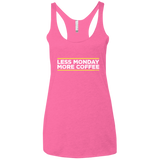 T-Shirts Vintage Pink / X-Small Less Monday More Coffee Women's Triblend Racerback Tank