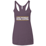T-Shirts Vintage Purple / X-Small Less Monday More Coffee Women's Triblend Racerback Tank