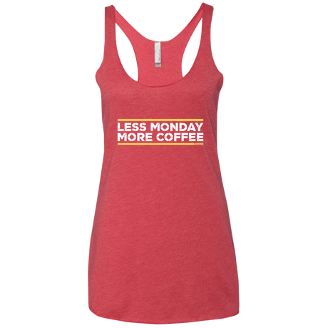 T-Shirts Vintage Red / X-Small Less Monday More Coffee Women's Triblend Racerback Tank