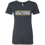 T-Shirts Vintage Navy / Small Less Monday More Coffee Women's Triblend T-Shirt