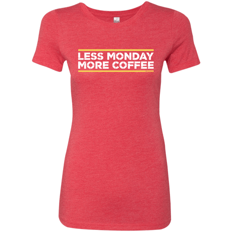 T-Shirts Vintage Red / Small Less Monday More Coffee Women's Triblend T-Shirt