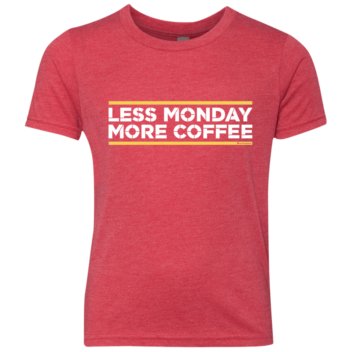 T-Shirts Vintage Red / YXS Less Monday More Coffee Youth Triblend T-Shirt