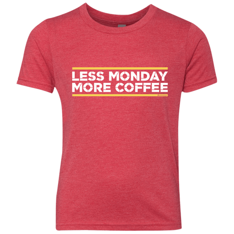 T-Shirts Vintage Red / YXS Less Monday More Coffee Youth Triblend T-Shirt