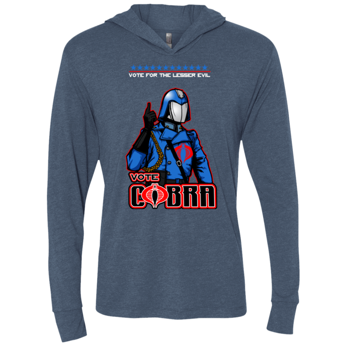 T-Shirts Indigo / X-Small Lesser Evil Triblend Long Sleeve Hoodie Tee