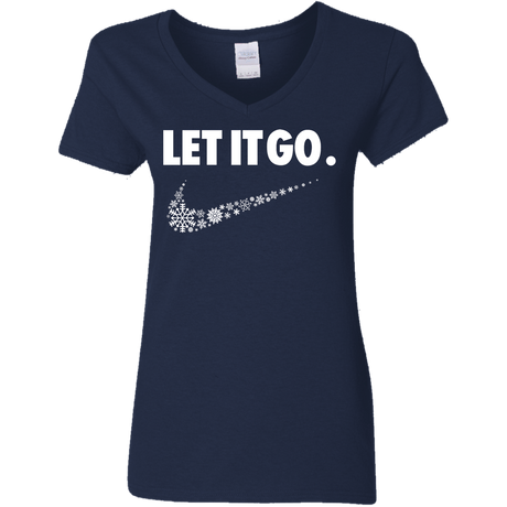 T-Shirts Navy / S Let It Go Women's V-Neck T-Shirt