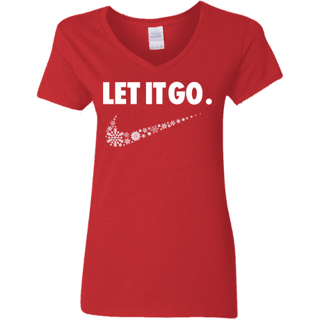 T-Shirts Red / S Let It Go Women's V-Neck T-Shirt