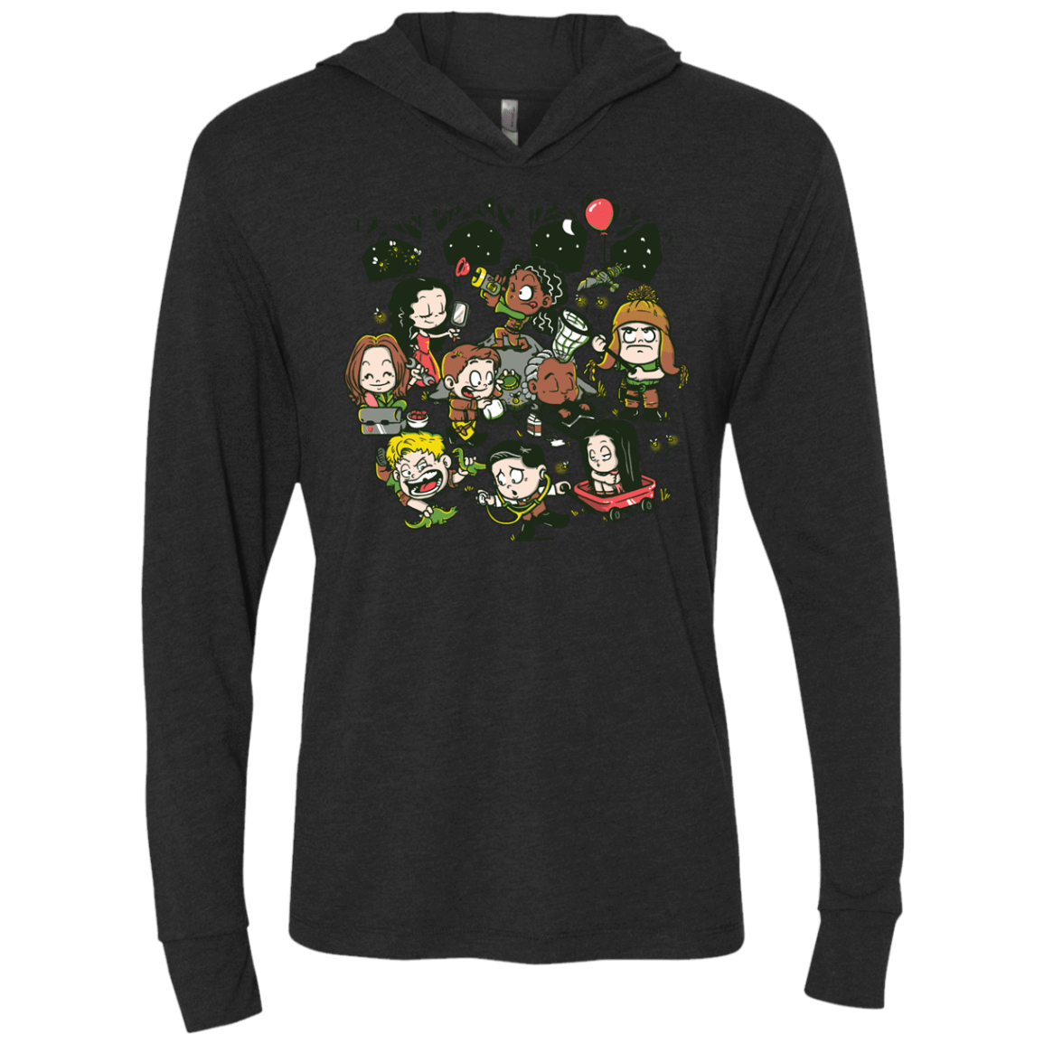 T-Shirts Vintage Black / X-Small Let's Catch Fireflies Triblend Long Sleeve Hoodie Tee