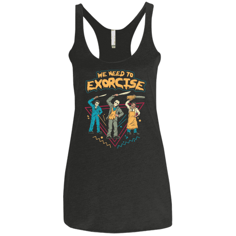 T-Shirts Vintage Black / X-Small Let's Exorcise Women's Triblend Racerback Tank