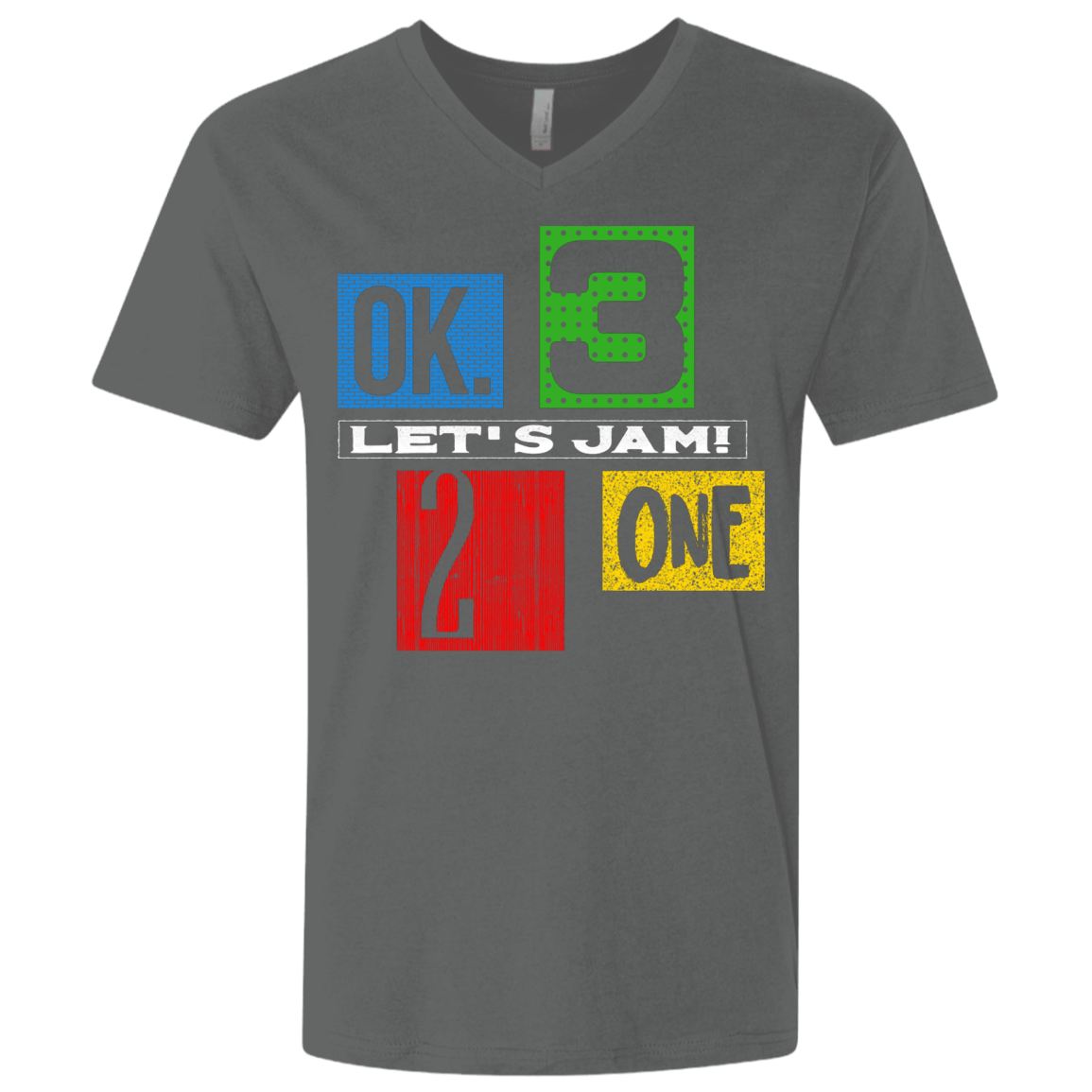 T-Shirts Heavy Metal / X-Small Let's Jam Men's Premium V-Neck