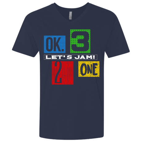 T-Shirts Midnight Navy / X-Small Let's Jam Men's Premium V-Neck