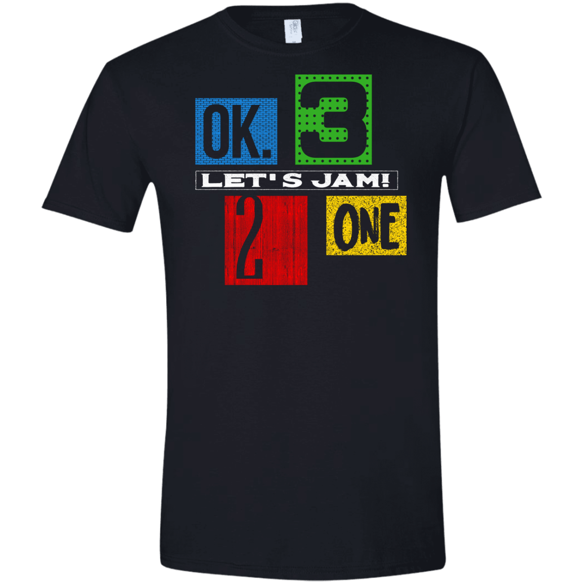 T-Shirts Black / X-Small Let's Jam Men's Semi-Fitted Softstyle