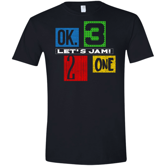 T-Shirts Black / X-Small Let's Jam Men's Semi-Fitted Softstyle