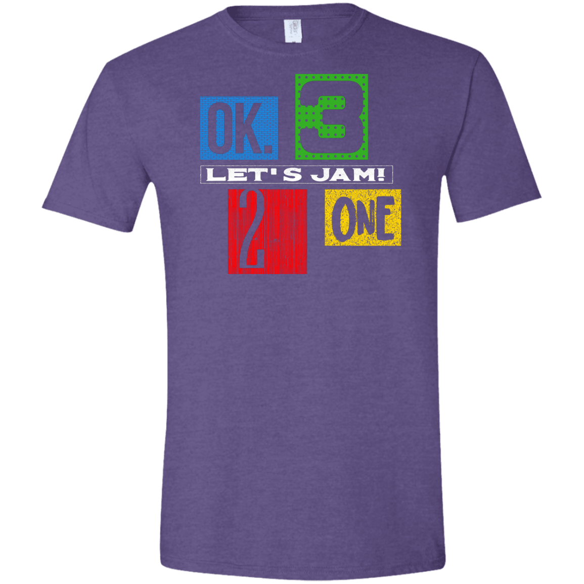 T-Shirts Heather Purple / S Let's Jam Men's Semi-Fitted Softstyle
