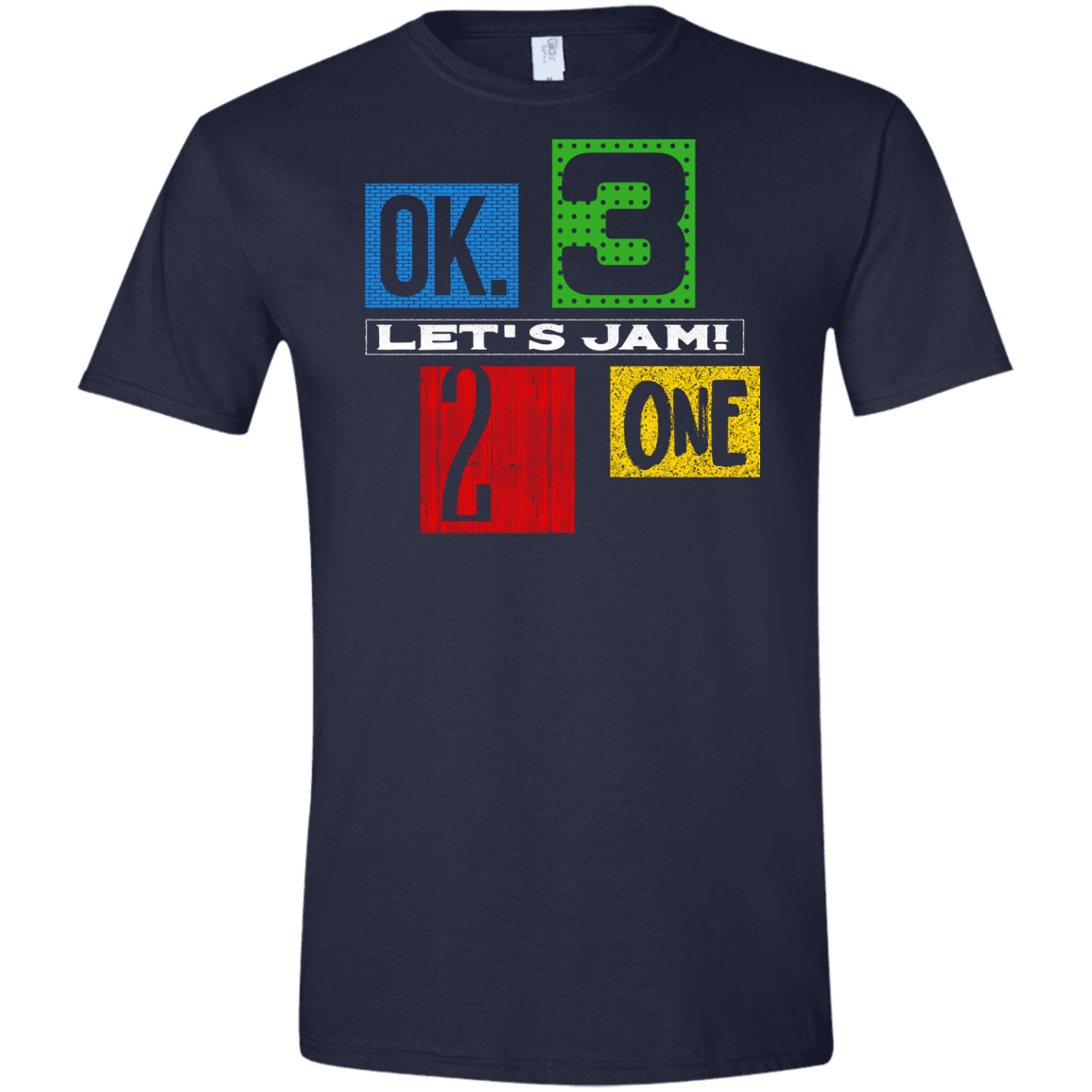 T-Shirts Navy / X-Small Let's Jam Men's Semi-Fitted Softstyle