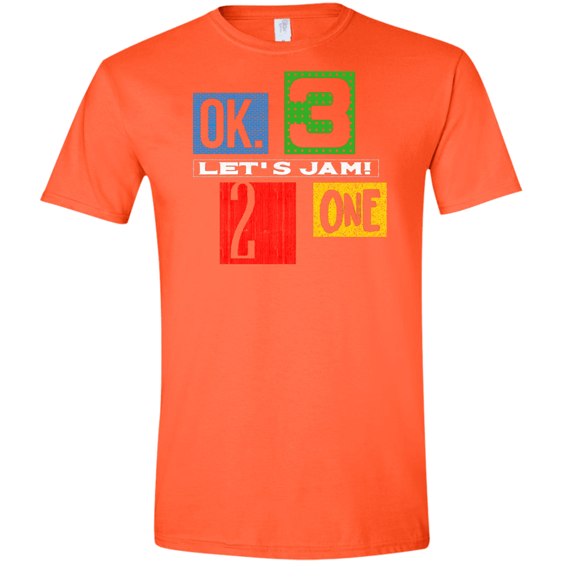 T-Shirts Orange / S Let's Jam Men's Semi-Fitted Softstyle