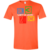 T-Shirts Orange / S Let's Jam Men's Semi-Fitted Softstyle