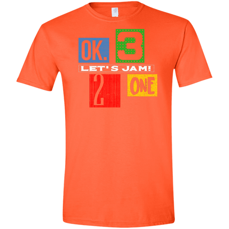 T-Shirts Orange / S Let's Jam Men's Semi-Fitted Softstyle