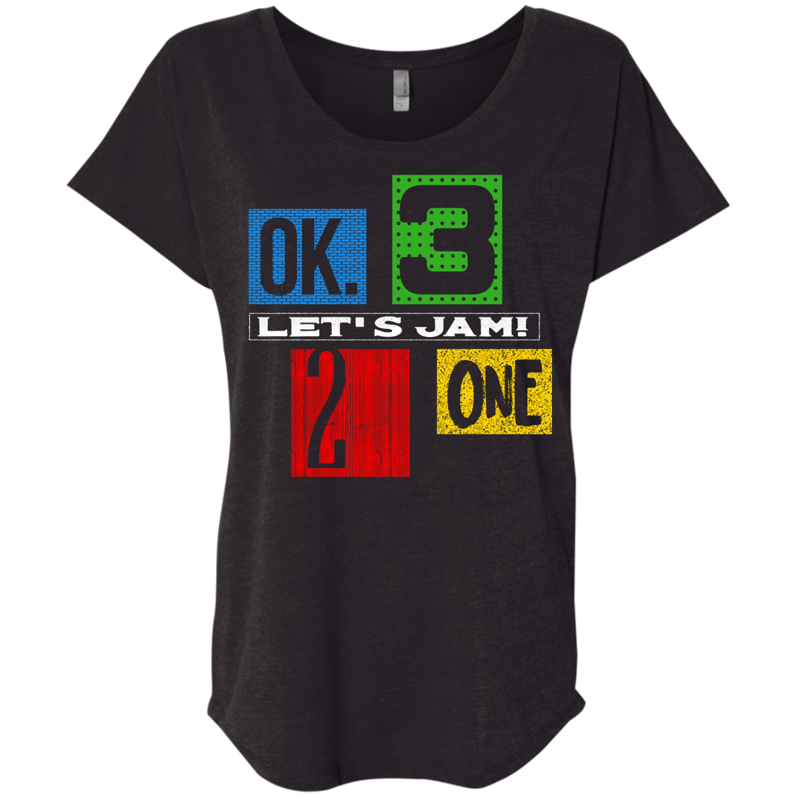 T-Shirts Vintage Black / X-Small Let's Jam Triblend Dolman Sleeve